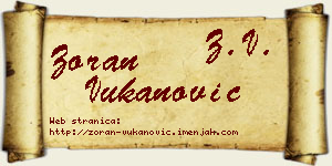 Zoran Vukanović vizit kartica